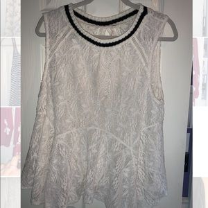 Free People White and Black Tank Top